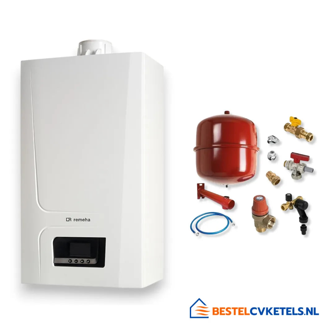 Remeha Tzerra Ace-Matic 35c HR CV-ketel CW5 (80-80), modelnummer 7814162 + Bonfix de Luxe aansluitpakket 99059